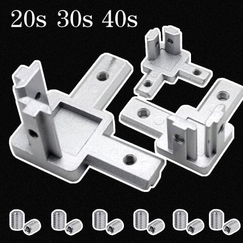 4 Sets 3-dimensional Bracket Concealed 3-way Corner Connector Eu Standard 20/30/40 Series Aluminum Profile Parts with Screws