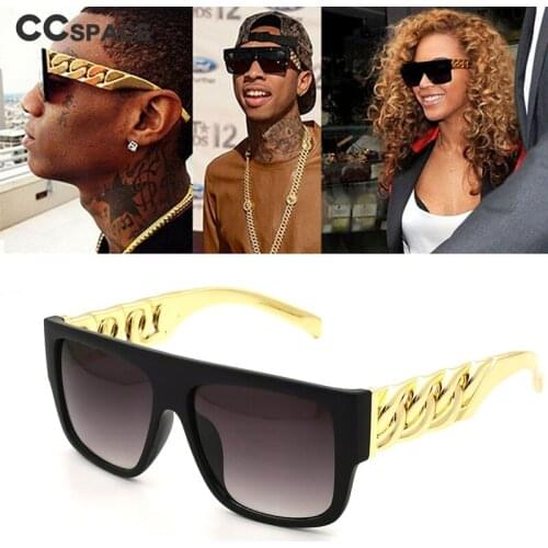 47956 Luxury Gold Chain Sunglasses Men Women 2019 Fashion Shades UV400 Vintage Glasses
