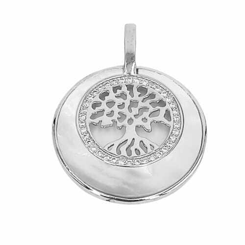 925 silver tree of life pendant with rhodium plated zircon and NACAR brand OSNOR R