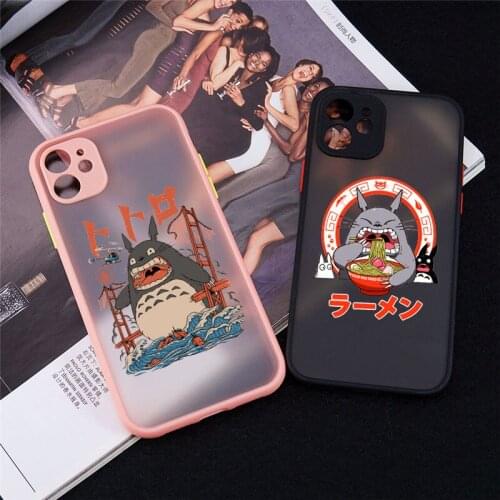 Japan Anime Spirited Away Totoro Phone Case for IPhone 12 11 Pro XR X XS MAX SE20 6S 7 8 Plus Soft Bumper Matte Hard PC Cover