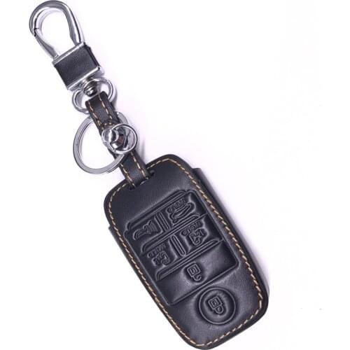 Peacekey Leather car key cover case for KIA grand carnival Sorento 2016 Sedona 5 6 button smart remote key