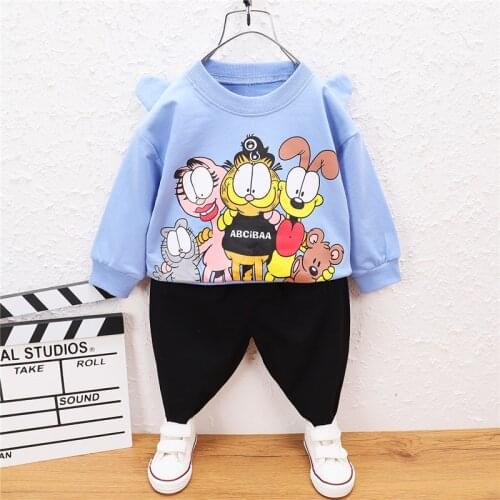 0-5 Year Spring Autumn Boy Girl Clothing Set 2021 New Fashion Active Letter Top+Pant Kid Children Baby Toddler Boy Girl Clothing