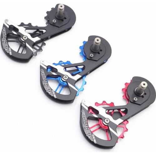 FOURIERS OSPW System For SHIMANO RD-R9100/R9150/R8000/R8050 Red Black Oversized Pulley Wheel Ceramic Bearing