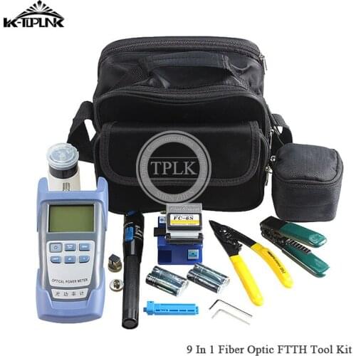 FTTH Optical Fiber Tool Kits Power Meter Visual Fault Locator FC-6S Fiber Cleaver Fiber Cold Connection Tool Free Shipping