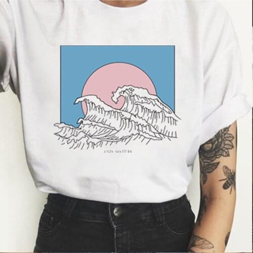The Great Wave T-shirt Women Grapchi Tshirt Tops Tees Grunge Tumblr Tee Harajuku Cute Tubmlr Clothes