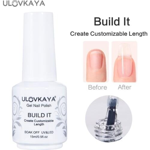 ULOVKAYA 15ml Builder Gel In Bottle For Natural Nail Extension Transparent Build it Gel Soak Off Varnish Strengthen Nail Length