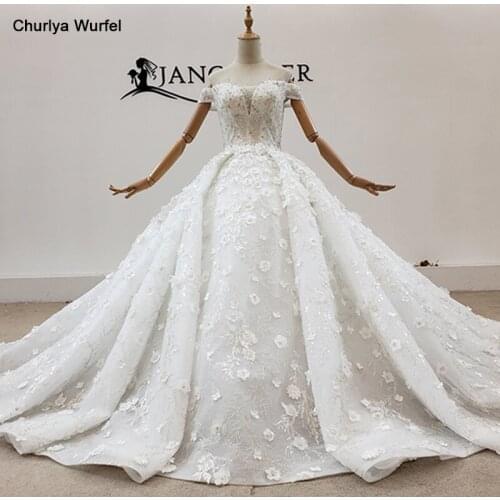 HTL1794 V-Neck Sequined Beading Wedding Dress 2020 Short Sleeve Applique Ball Gowns Off The Shoulder платье на свадьбу