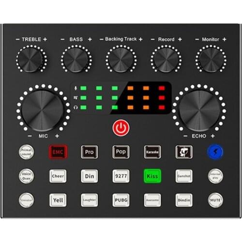Interface Mixer Recording for Live Broadcast Network Mixing External Sound Card Gaming Living Singing