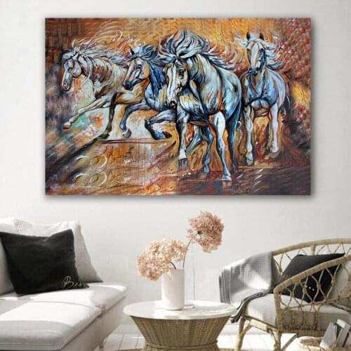 Vintage Animal Running Horse Painting Shopify Dropshipping Wall Painting Living Room Decoration Canvas Prints Pictures no frame