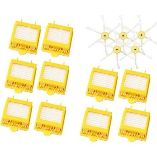 High Quality 10 Hepa Filter & 5 Side Brush kit for iRobot Roomba 700 Series 770 780 790