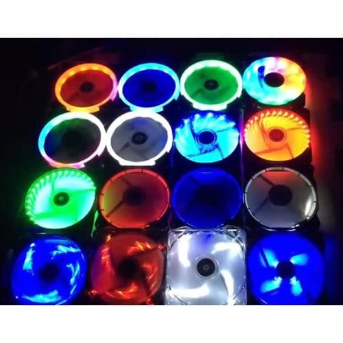 3pcs cooler cpu LED cooling fan Aperture 12cm chassis fan water cooling eclipse dual aperture color fan For pc set up Screw