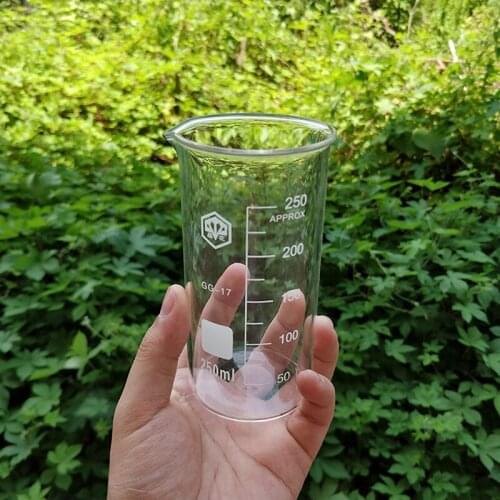 10pcs Beaker in tall form,Capacity 250ml,Outer diameter=60mm,Height=124mm,Laboratory beaker