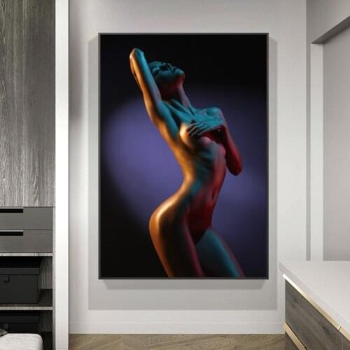 Fashion Photo of Elegant Nude Model Canvas Painting Posters and Prints Wall Art Pictures for Living Room Home Decoration Cuadros