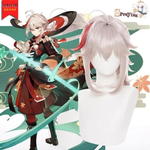 Genshin Impact Kazuha Wig Cosplay Character Halloween Cosplay Hair Game Heat Resistant Synthetic Wigs Halloween Masquerade Anime