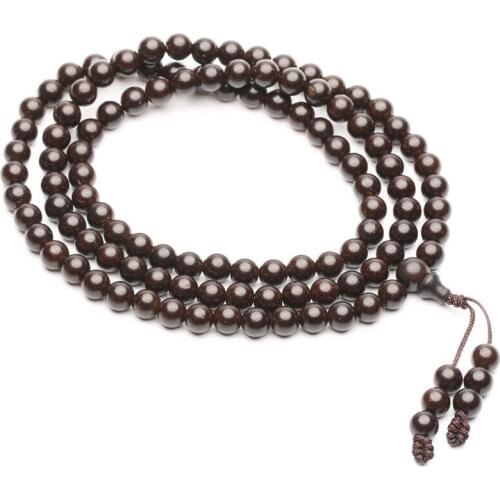 Primary Color Coconut Shell Round Beads 6mm 7mm 108pcs Tibet Buddhism 108 Mala Necklace