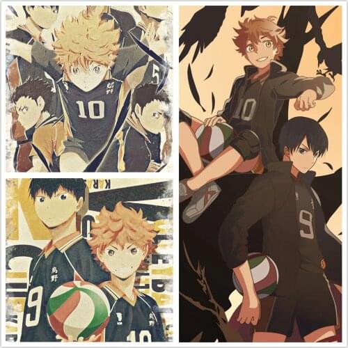 Home Decor Japanese Cartoon Haikyuu poster Painting hd Volleyball Boy painting wall painting bedroom anime Bedroom Cafe Wall