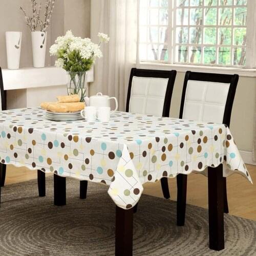 Simple Endless Style Table cloth Waterproof & Oilproof Wipe Clean Vinyl+Flannel Tablecloth Dining Kitchen Table Cover CZ156