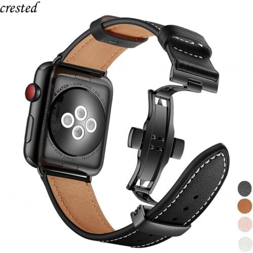 Italy Genuine Leather strap for Apple watch 6 band 44mm 40mm seires 6 se 5 4 3 belt Accessories bracelet iWatch band 42mm 38mm