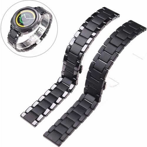 Vintage Frosted Ceramics Strap Fashion Stainless Steel Clasp Wristwatch Replacement Watchbands Universal Strap 18-22 mm