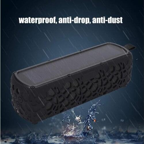 Soleeanre Bluetooth-compatible Solar Speaker for Outdoor Portable Waterproof Music Speaker Support TF Card with 12-Hour Playing