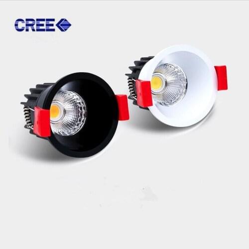 Super Bright Recessed LED Downlight COB 5W 7W CREE LED Spot Light LED Decoration Ceiling Lamp AC110V 220V Free Shipping