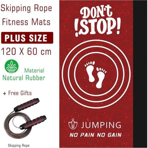 High Density Jump Rope Yoga Mat Non Slip Skipping Gym Fitness Mat Dance Exercise Tapete Shock-absorbing Floor Pad With Skip Rope
