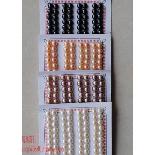 AAAA 4 color FREE SHIPPING Wholesale Natural Freshwater 6-7mm Loose Pearls, Half Drilled, Nice Jewellery Fittings