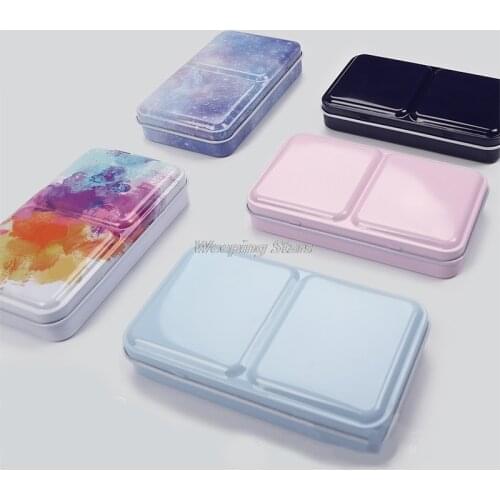 Colorful Watercolor Paints Tins Box Palette Painting Storage Paint Iron Box