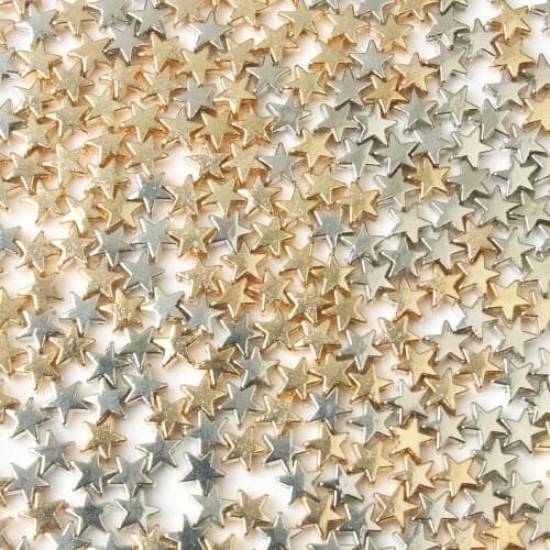200pcs/lot 6*3mm Gold Silver Color Star CCB Spacer Beads End Caps Beads DIY Jewelry Making Findings Charm Beads