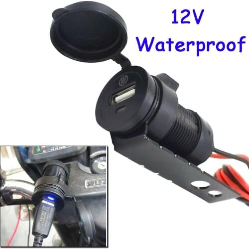 12V Black Waterproof Motorcycle Scooter Handlebar Cellphone USB mobile phone Charger Adapter Clamp Power Adapter 600mm dfdf
