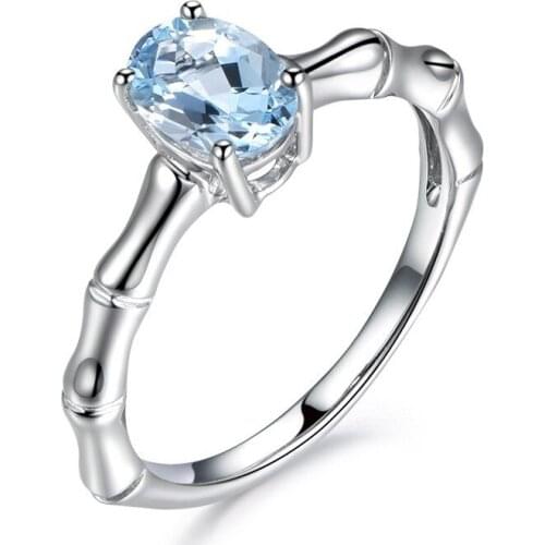 2020 fashion Bamboo oval blue cubic zirconia rings women luxury kpop wedding finger jewelry love gift accesorios mujer wholesale