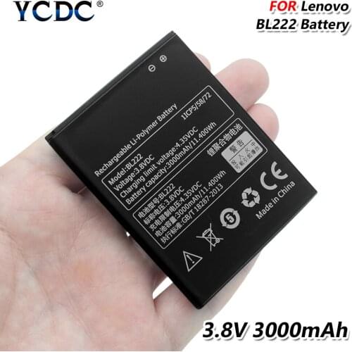 3.8V 3000mAh Battery BL-222 BL222 BL 222 For Lenovo S660 S668T Mobile Phone Smart Rechargeable Replacement Battery Cell Phone
