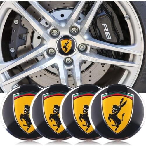 4Pcs 56mm Aluminium Creative Funny Spoof Prank Donkey Logo Car Emblem Wheel Center Hub Cap Badge wheel Decal Sticker decoration