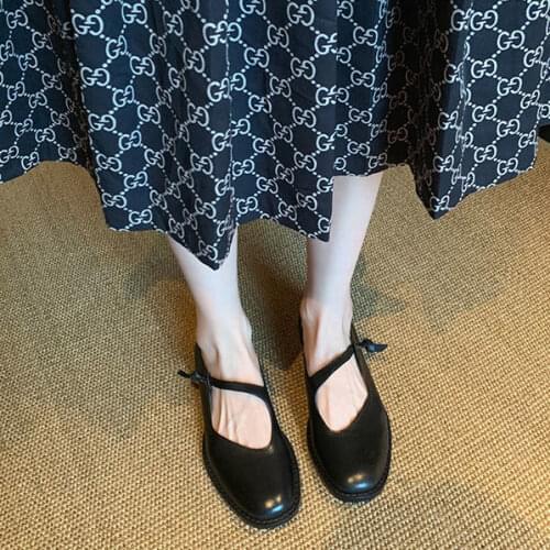 Apanzu Mary Jane Shoes for Women 2021 Autumn Sen Department Casual All-match Flats Lolita Shoes Black Japanese Harajuku shoes