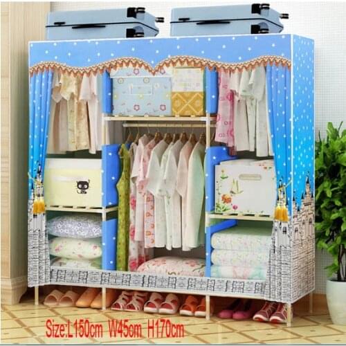 Factory Price Solid Wood Wardrobe Clothes Wardrob length 150 cm
