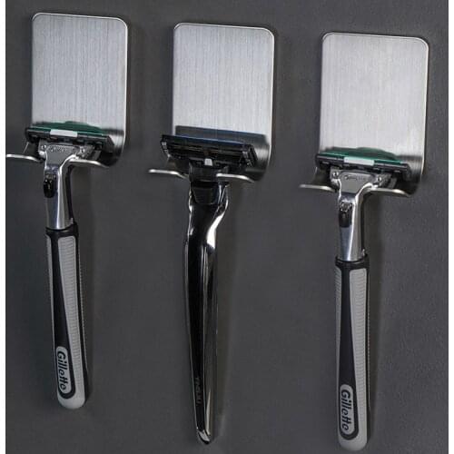 2PC 304 stainless steel Razor Holder Men Shaving Shaver Shelf Shaving Razor Rack Bathroom Home Viscose Wall Hooks Hanger