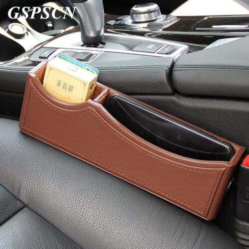 GSPSCN Auto Seat Gap Leather Environmental Board Car Seat Crevice Storage Box Pocket Boxes For Phone Card Cigarettes Storage