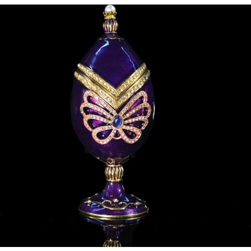 QIFU Beautiful Purple Faberge Egg for Jewelry Collection