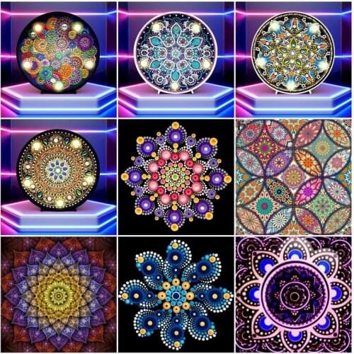 Mandala Painting By Number Disc For Adults Acrylic Paint DIY Craft Kits Handmade On Canvas Coloring By Number Drawing Decor Art