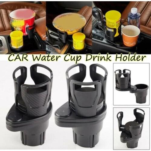 Multifunctional Car Water Cup Holder Carbon Fiber Modified Coaster Ashtray Adjustable Rotatable Design Beverage Coffee Holder