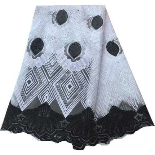 New white lace fabric 2020 high quality nigerian lace fabric for women dress african tulle lace with stones 5yards per piece