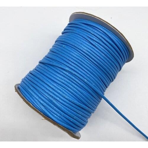 New 0.5 0.8 1.0 1.5 2.0mm Lake Blue Waxed Cord Waxed Thread Cord String Strap Necklace Rope Beads for Jewelry Making