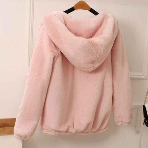 Coats Women Winter Top Fashion Pink Faux Fur Coat Elegant Thick Warm Outerwear Fake Fur Jacket Chaquetas Mujer