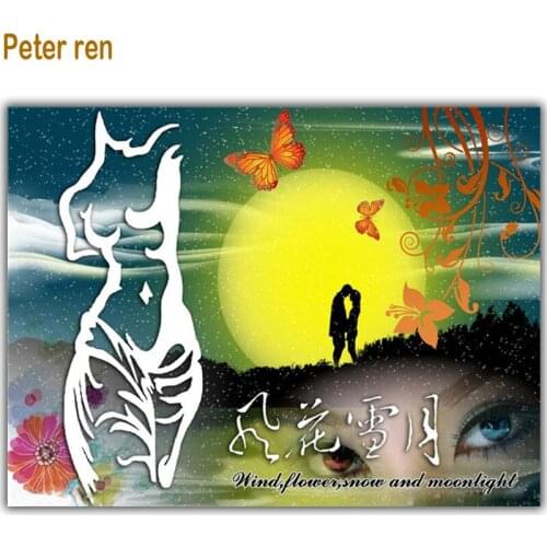 Peter ren Diy Diamond Painting Full Drill Diamond Mosaic Home Decoration Paintings Wind flower Snow night