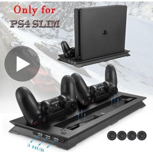 Charging Base Support for Sony PS4 Play Station Playstation PS 4 Slim Game Console Battery Charger Stand Dock Control Controller