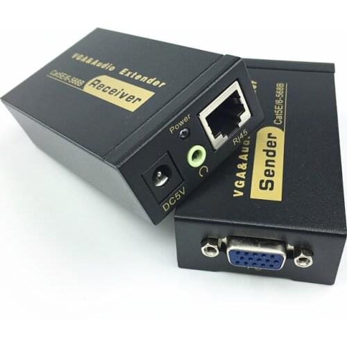 VGA UTP extender VGA AV extender repeater with audio by cat5e/6 cable up to 100M with audio power adapter