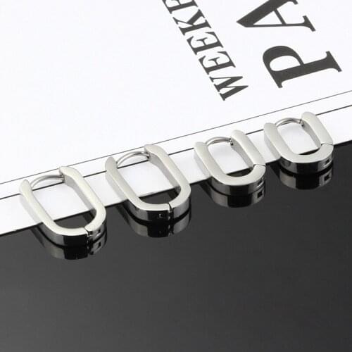 WIWI Piercing Earrings Stainless Steel O U Shape Circle Hoop Earring Ear Bone Buckle for Women Fashion Jewelry Ear Stud Finding