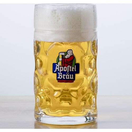 Super Large 1 Liter Glass Draft Beer Mug, Large German Beer Mug, Special Mug for Oktoberfest, Hero Mug 1000ml