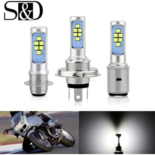 H4 H6 P15D BA20D Led Motorcycle Headlight Bulbs Fog Light 12 SMD 1200LM Hi Lo Lamp Scooter Accessories Moto DRL for cafe racer