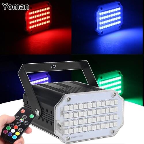 LED RGB Storbe Light 48LEDs Remote Sound Control Beam Lamp Wall Wash Light DJ Disco Bar Light indoor Flash Par Light Wedding